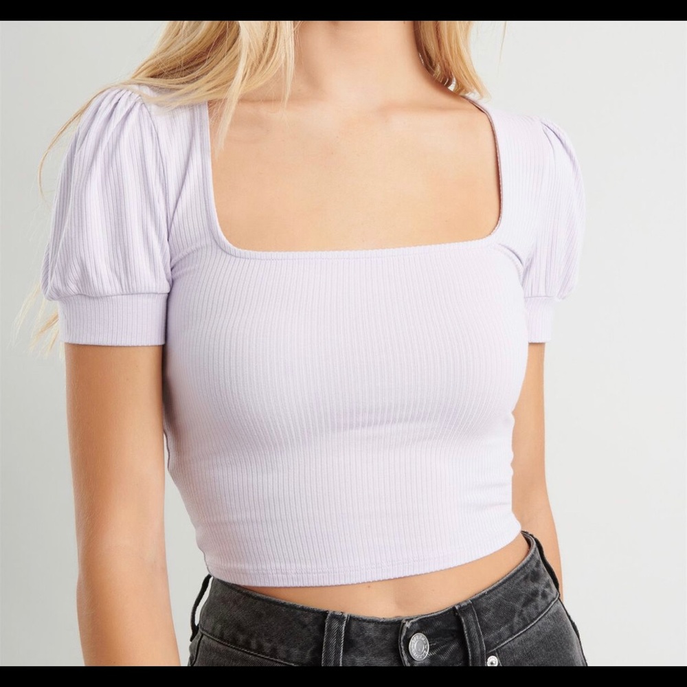 Puff sleeve purple Garage top (XS)